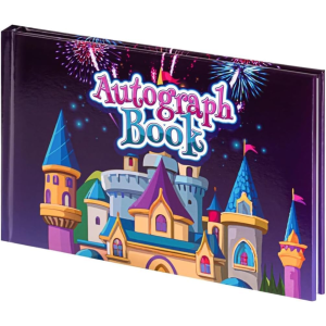 Autograph Book for Disney Theme Park or Cruise Vacation Essentials – Castle Hardcover Signature Book, Sewn Binding, Thick No Bleed Pages, Compact 5 x 8 Inch Size