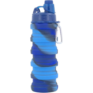 Collapsible Water Bottles Travel water bottle Sports Portable Sport Water Bottle Reusable Water Bottles comes with mountaineering Buckle 500ml silicone Water-proof camping water bottle